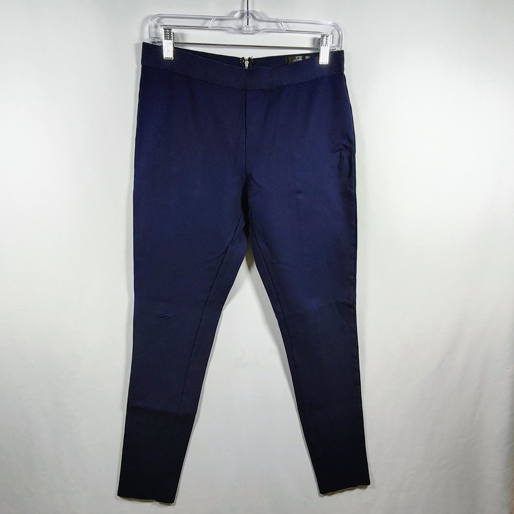 J.Crew Pixie Women's Pants Navy Blue Ponte Knit High Rise Back Zip Leggings 12R
